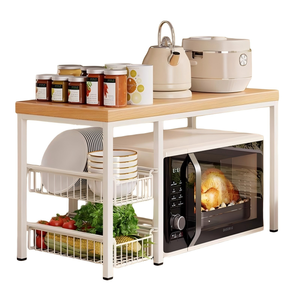 Étagère de rangement pour four à micro-ondes, comptoir multifonctionnel pour appareils de cuisine, support de rangement multi-niveaux pour la maison - Product Image 3