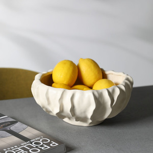 Plato de Frutas de Porcelana Blanca con Diseño de Viento Silencioso, Adornos Modernos y Sencillos, Arte Abstracto, Decoración de Escritorio, Sala de Estar, Mesa de Centro - Product Image 3