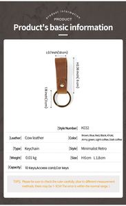 Charme de la mode cheval fou en cuir logo personnalisé gravé porte-clés en cuir Vintage coloré blanc porte-clés sangle porte-clés en cuir - Product Image 6