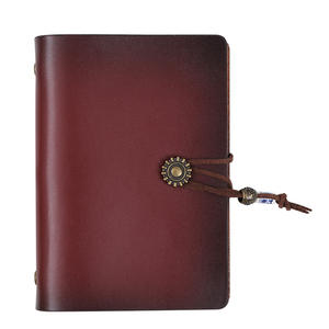 A7 Retro Hand Ledger 6-Hole Small Loose-Leaf Notebook <span class=keywords><strong>Segunda</strong></span> capa Cuero Térmico Ready-Made Logo Impreso Escritura Regalo - Product Image 5