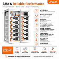 Système de Stockage d'Énergie Modulaire UPS4C5 RS485/CAN LiFePO4 Haute Puissance à Refroidissement par Air, Capacité de Rack 30.72kWh-51.2kWh, Puissance 120kW-1200kW