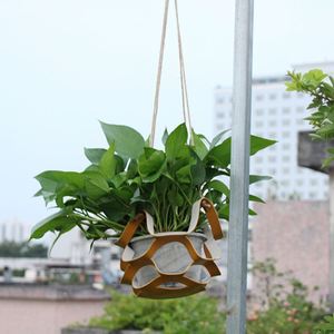PU Leather Durable Vintage <b>Flower</b> Pot Holder Hanging Plant Hanger Adjustable Length Planter <b>Basket</b> Indoor Outdoor Gardening - Product Image 3