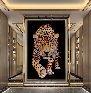 Pittura leopardata con cornice artistica su tela di Design di lusso decorazione della parete della casa - Product Image 4