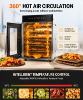 110V/220V Fruit & Groente Dehydrator Grote Capaciteit Voedsel Droogmachine Fruit Groente Dehydrator Machine met 6-24 Trays
