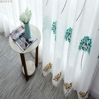 Usine directe de luxe de haute qualité USA rideaux feuilles or brodé blanc voilages pour le salon