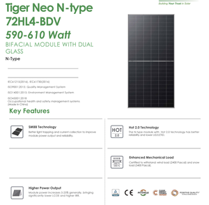 Panneaux solaires Jinko à haute efficacité et prix abordable pour la <span class=keywords><strong>maison</strong></span>, Jinko Solar Tiger <span class=keywords><strong>Neo</strong></span> N-type 66HL5M-BDV 580w 585w 590w 595w - Product Image 5