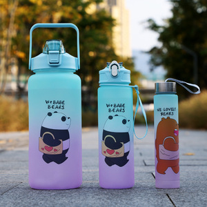 Iking-taza <span class=keywords><strong>de</strong></span> agua potable <span class=keywords><strong>de</strong></span> plástico para deportes, botella <span class=keywords><strong>de</strong></span> agua <span class=keywords><strong>de</strong></span> plástico <span class=keywords><strong>con</strong></span> marcadores <span class=keywords><strong>de</strong></span> tiempo, 500ml, 900ml, 2L, juego 3 en 1 - Product Image 2