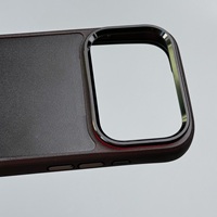 Coque de téléphone en métal avec fenêtre d'appareil photo et clavier en métal, en TPU+PC, compatible avec le cuir, pour iPhone 17 16 15 14 Pro Max
