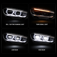 Ensemble de phares LED BK pour BMW X5 2014-2018, Angel Eye DRL, clignotants dynamiques séquentiels, Plug and Play