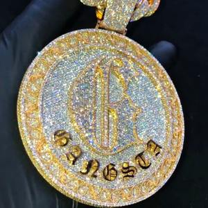 Pendentif pièce de monnaie en or de haute qualité avec moissanite VVS, design hip-hop glacé, idéal pour les fêtes, prix de gros - Product Image 2