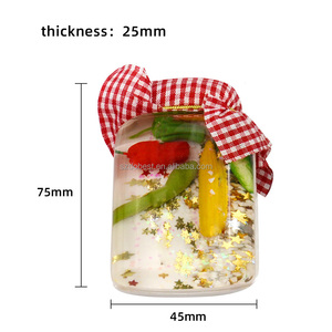 Imán de Refrigerador Acrílico con Forma de Frasco, Líquido, con Figuras de Frutas, Purpurina, Flotadores Personalizados, Decoración para el Hogar, Promoción - Product Image 2