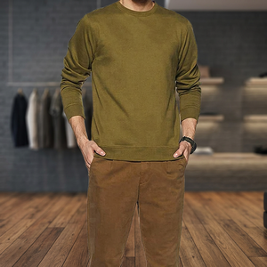 Sweat-shirt décontracté pour homme, col rond, uni, manches longues, coupe classique - Product Image 3