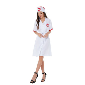 Conjunto de uniforme de escenario de juego de rol de Europa y América, ropa interior <span class=keywords><strong>Sexy</strong></span>, sentido femenino, falda de <span class=keywords><strong>enfermera</strong></span> de seducción con escote en V profundo - Product Image 3