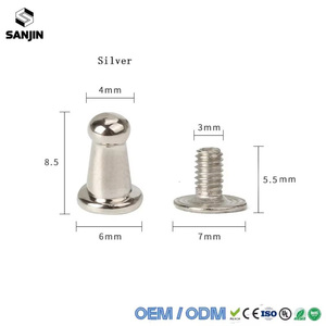 Rivets bouton <span class=keywords><strong>de</strong></span> 4 mm pour la <span class=keywords><strong>maroquinerie</strong></span>, clous à tête, rivets à vis en métal pour vêtements en cuir - Product Image 6