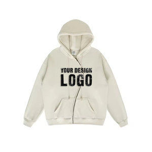 Sweat-shirts pour hommes de style américain, couleur unie, forme spéciale, fermeture éclair, décontractés, lourds, amples, sport, fermeture éclair S, poids lourd - Product Image 2