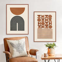 Peinture sur toile encadrée à motifs abstraits lignes et couleurs Morandi, impression scandinave, décoration de salon, vente en gros pour la maison