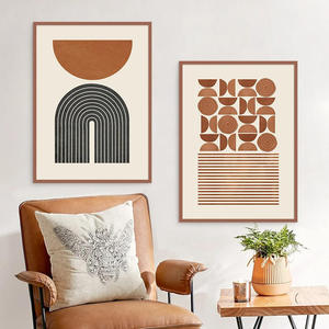 Peinture sur toile encadrée à motifs abstraits lignes et couleurs <span class=keywords><strong>Morandi</strong></span>, impression scandinave, décoration de salon, vente en gros pour la maison - Product Image 3