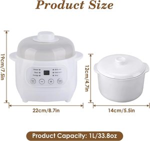 Olla Arrocera Eléctrica Mini Portátil Ecológica de 1L y 300W con Control Digital de Temporizador, Calentamiento Inferior y Recubrimiento Cerámico Antiadherente - Product Image 2