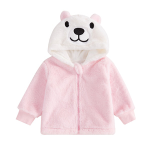 Chaqueta <span class=keywords><strong>de</strong></span> invierno para <span class=keywords><strong>bebé</strong></span> niña, <span class=keywords><strong>de</strong></span> felpa sherpa, con capucha <span class=keywords><strong>de</strong></span> piel sintética con cara <span class=keywords><strong>de</strong></span> animal, cremallera y puños acanalados, abrigo para niños pequeños - Product Image 1