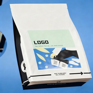 Bolsas de café personalizadas al por mayor con fondo plano, con cierre de cremallera, válvula de desgasificación, aptas para alimentos y uso alimentario. - Product Image 3