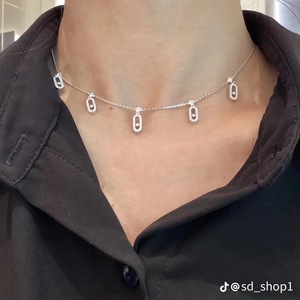 Collar con Colgante de Circonita Geométrica Moderno y Personalizado, Collar de Cadena con Circonita Blanca Brillante, Elegante y Bonito para Mujer - Product Image 5