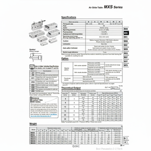 Table coulissante pneumatique SMC Pneumatics MXS16-30BSAT pièces pneumatiques - Product Image 1