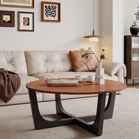 Table basse ovale de petite taille en gros avec plateau en bois massif et plateau en verre, design minimaliste haut de gamme, mobilier de salon