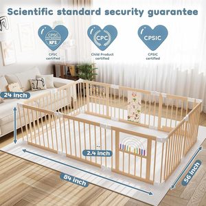 Parc de jeu Montessori pour bébés, parc de jeu pliable en bois à 10 panneaux avec verrou de sécurité, grand centre d'activités éducatives - Product Image 5