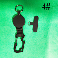 Mousqueton porte-clés multi-outils robuste avec support de badge et attache câble en acier, pour sports de plein air, en acier inoxydable noir