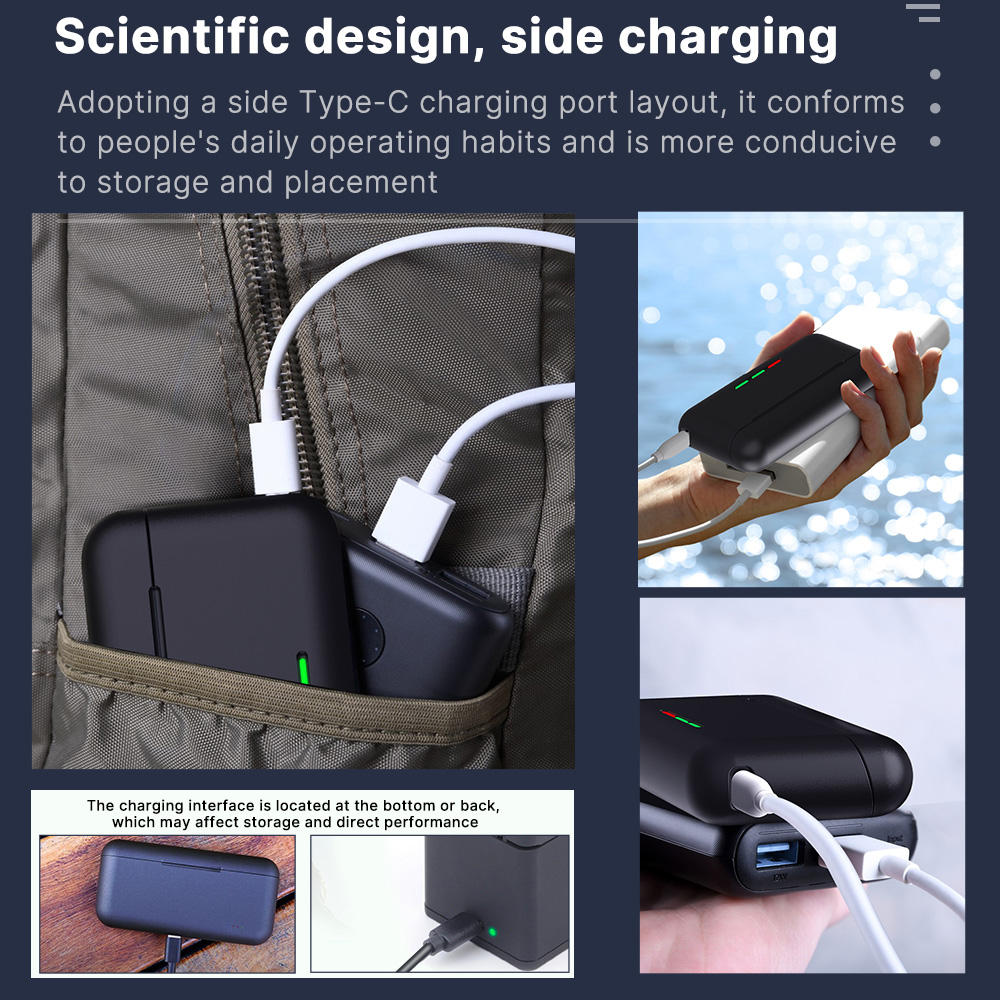 Hongdak Fast Charger Battery Charger Black 3-Ways for Gopro Go Pro Hero 13 with Type C Cable Action Camera Accessory