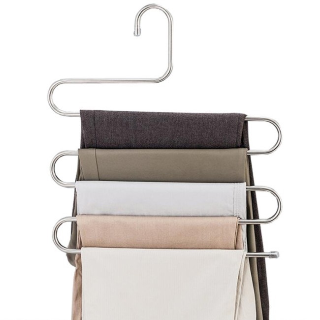 Сталь пять слоев для мужчин брюки вешалка используется для дома шкаф дисплей стойки