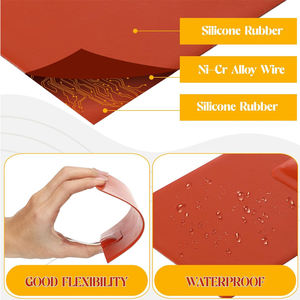 Plaque chauffante électrique flexible en silicone 220 V 600 W avec élément chauffant en feuille gravée - Product Image 3