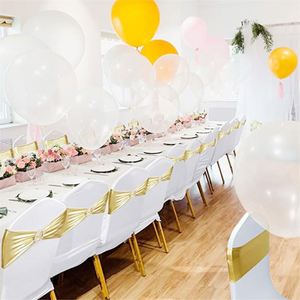New Metallic Cover Bows Gold Color <b>Wedding</b> Decoration <b>Ribbon</b> Spandex Chair Sashes for Sale - Product Image 6