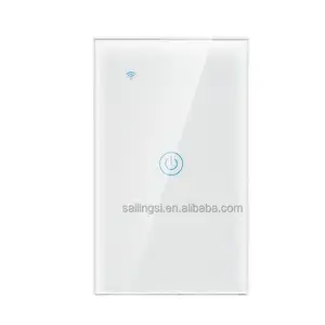 Interruptor inteligente Tuya para casa, interruptor de luz táctil de pared WiFi, Control remoto, no requiere cable neutro, 1 Banda, 1 botón