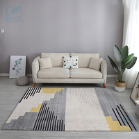 UOO Tapis au design moderne, bleu, doux, grand tapis de salon, de chambre à coucher