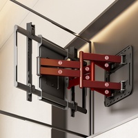 Soporte de Pared Giratorio Universal para TV de Oficina para Pantallas Planas de hasta 100 Pulgadas, Soporte de TV de Acero con Panel de Madera