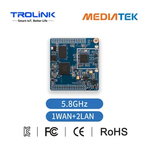 Trolink 5Ghz WiFi Module MT7621AT + MT7612EN Puce 11ac 1WAN 2LAN USB 128MB + 16MB Double Anternnal IPEX W7621A5G-DX Routeur Module