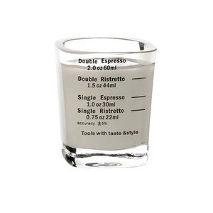 2oz 60ml <strong>Mini</strong> Coffee Espresso Ounce Cup Clear <strong>Square</strong> Measuring Cups Beaker Kitchen Wine Liquor Shot Glasses Jug Mugs with <strong>Scale</strong> - Product Image 3