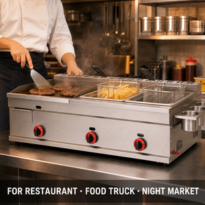Equipo <span class=keywords><strong>de</strong></span> Cocina Comercial 2 en 1 <span class=keywords><strong>de</strong></span> Alta Calidad: Máquina para Hornear <span class=keywords><strong>con</strong></span> Parrilla <span class=keywords><strong>de</strong></span> Contacto para Sándwiches y Estufa <span class=keywords><strong>con</strong></span> Quemador - Product Image 4