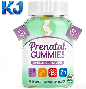 Gommose multivitaminiche prenatali |   Oltre 30 Nutrienti |   Assorbimento 10 volte superiore |   Non-OGM |   Fragola |   60 Pezzi - Product Image 1