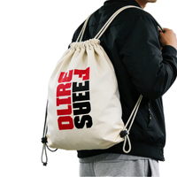 Sac à dos à cordon personnalisé avec logo, sac à bijoux en coton de marque, pochette en toile naturelle de 15x20 cm, petite pochette en gros avec code QR