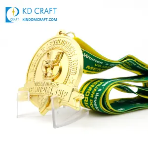 도매 저렴한 맞춤형 아연 합금 3D 금속 삽입 스포츠 상 승화를위한 회전 골드 빈 메달