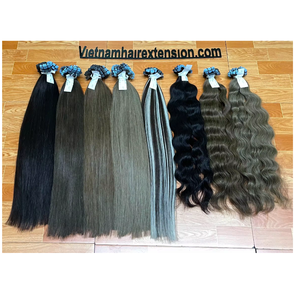 Extensiones de Cabello Humano de Alta Calidad, Color Rubio Ceniza con Mechas, Cabello Remy Vietnamita, Liso y Sedoso, Precio de Fábrica - Product Image 1