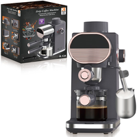 Cafetières électriques à filtre 800W, pression 5 bars, machine à café domestique avec mousseur à lait vapeur pour le préparation du café, des lattes et des cappuccinos