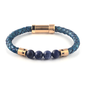 Bracelets de perles en <span class=keywords><strong>cuir</strong></span> pour hommes, perles personnalisées - Product Image 2