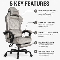 Chaise de bureau pivotante confortable de style exécutif, réglable en hauteur, à 360 degrés, pour café internet et gaming