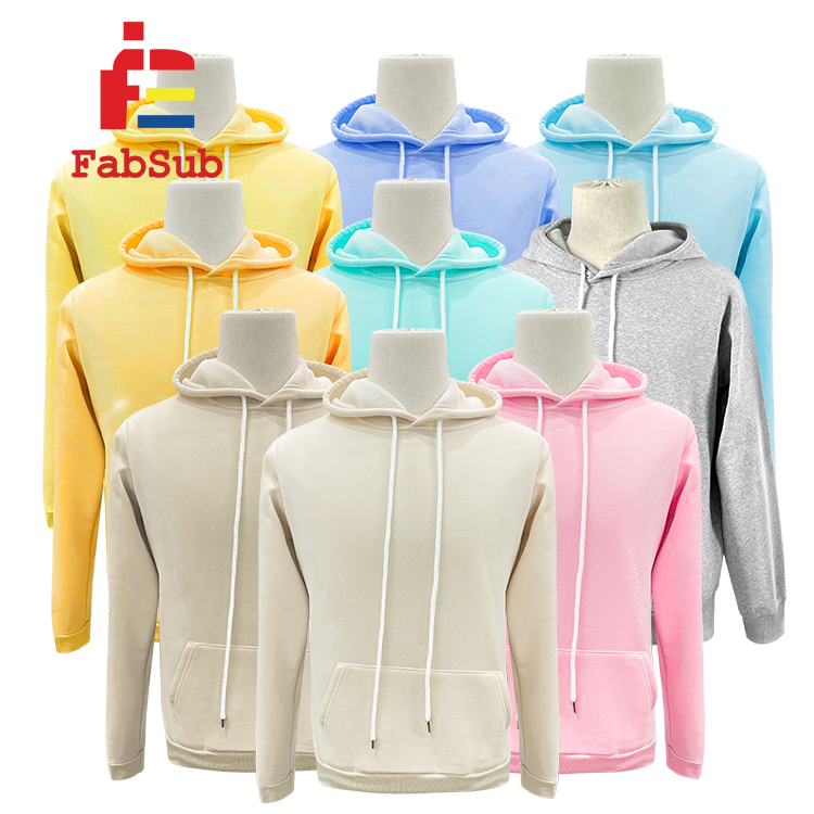 Wholesale High Quality Custom Print Sublimation Hoodies Polyester Pastel color Sublimation Hoodie