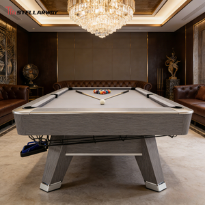 Table de billard américaine grise STELLARWAY modèle 8 pieds 9 pieds 2,5 cm SLATE K55 <span class=keywords><strong>coussin</strong></span> prêt à l'emploi, ensemble complet pour les entreprises et la maison - Product Image 2