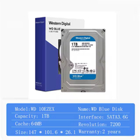 Nouveau disque dur interne bleu 1 To 7200 tr/min, disque dur mécanique pour ordinateur de bureau avec coque métallique, application serveur SATA CMR (WD10EZEX)