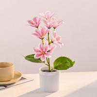 Fleurs artificielles en pot, mini bonsaïs floraux artificiels avec pot pour la décoration de la maison, du bureau ou de la table